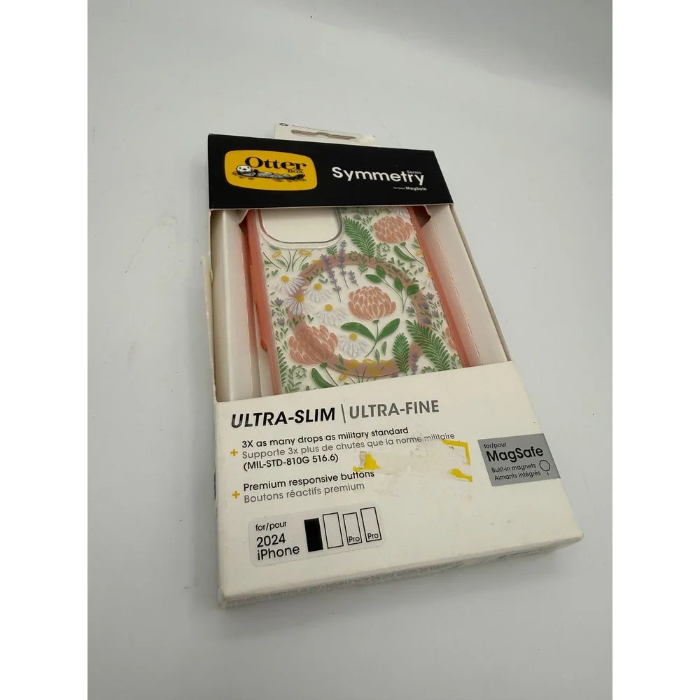 OtterBox‎ Symmetry iPhone Case 16 Pro Pink Floral New MagSafe Ultra Slim